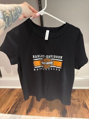 Harley-Davidson Black baby Tee with Orange Logo